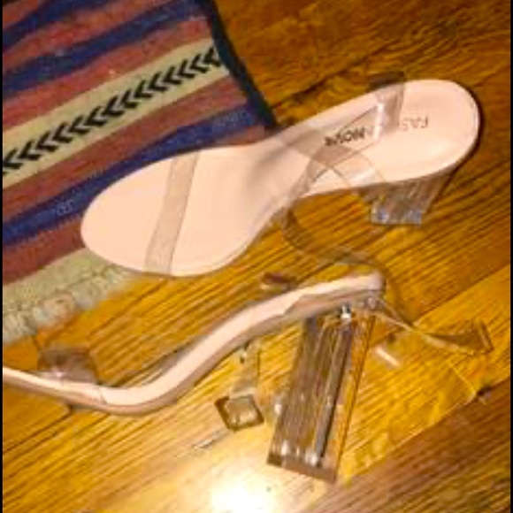 Shoes - Clear strappy fashion nova heels